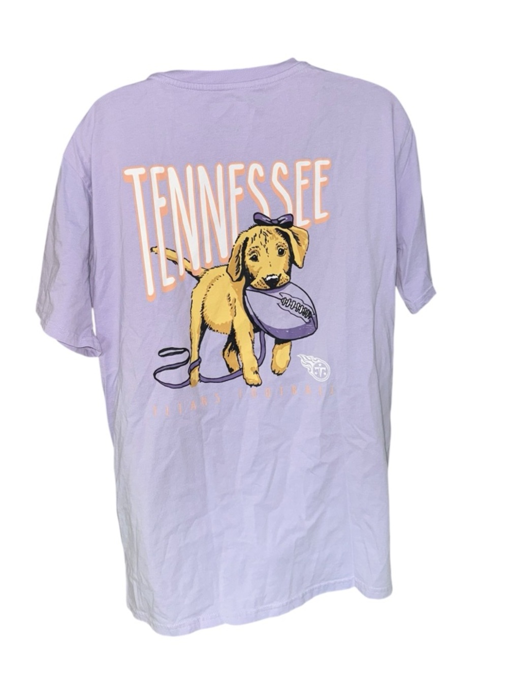 NFL Tennessee Titans Football Golden Retriever  Puppy Graphic Tailgate Tshirt